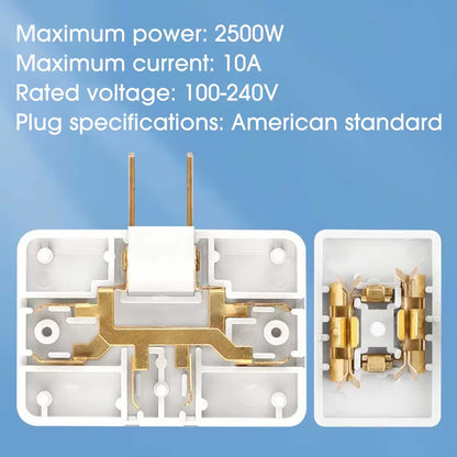 3-Port Rotatable US Plug Adapter – Compact Power, Anywhere You Go